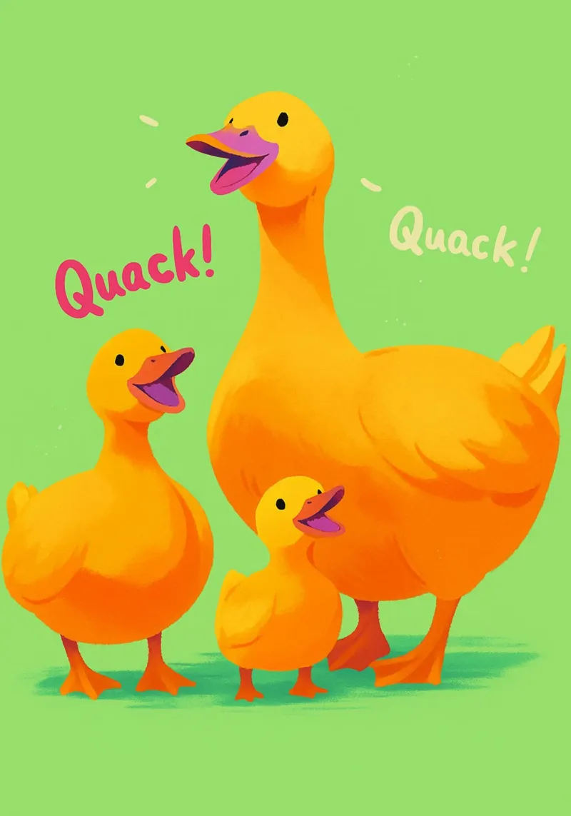Lustige Entenfamilie Quaken Poster von oneroad
