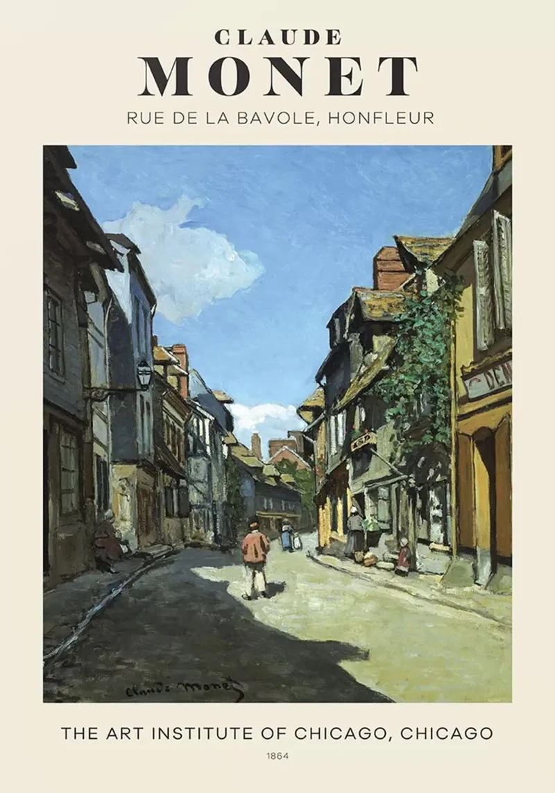 Mid-century modern Claude Monet poster with plastic frame by yossy
