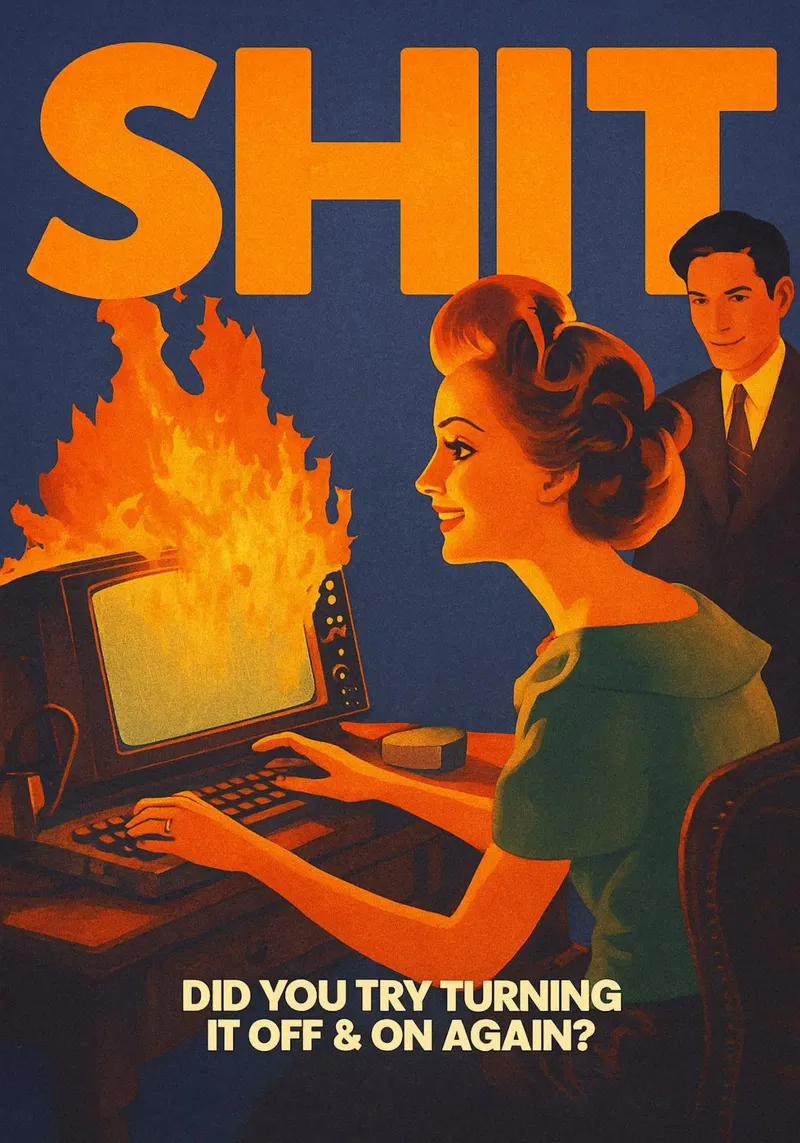 Divertente Retro Computer IT Tech Support poster da oneroad