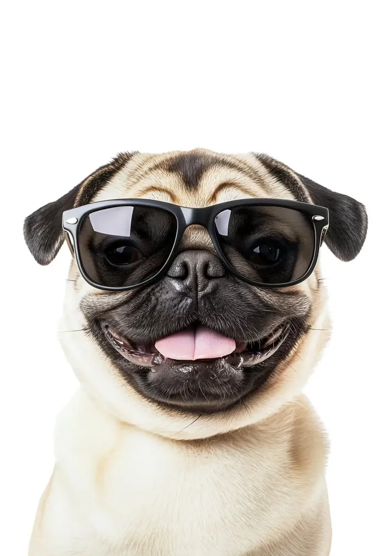 Cool Pug in Sunglasses hahnemühle by Brandi N Huskey