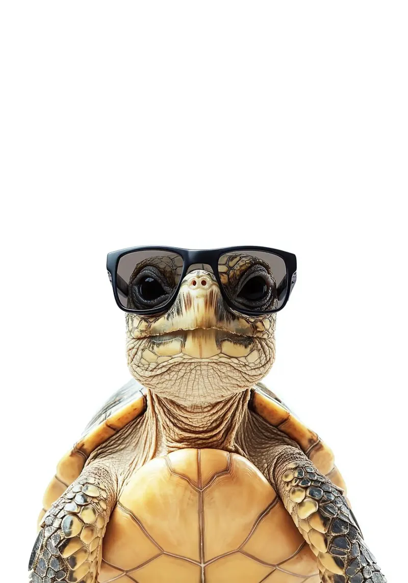 Cool Turtle in Sunglasses hahnemühle by Brandi N Huskey