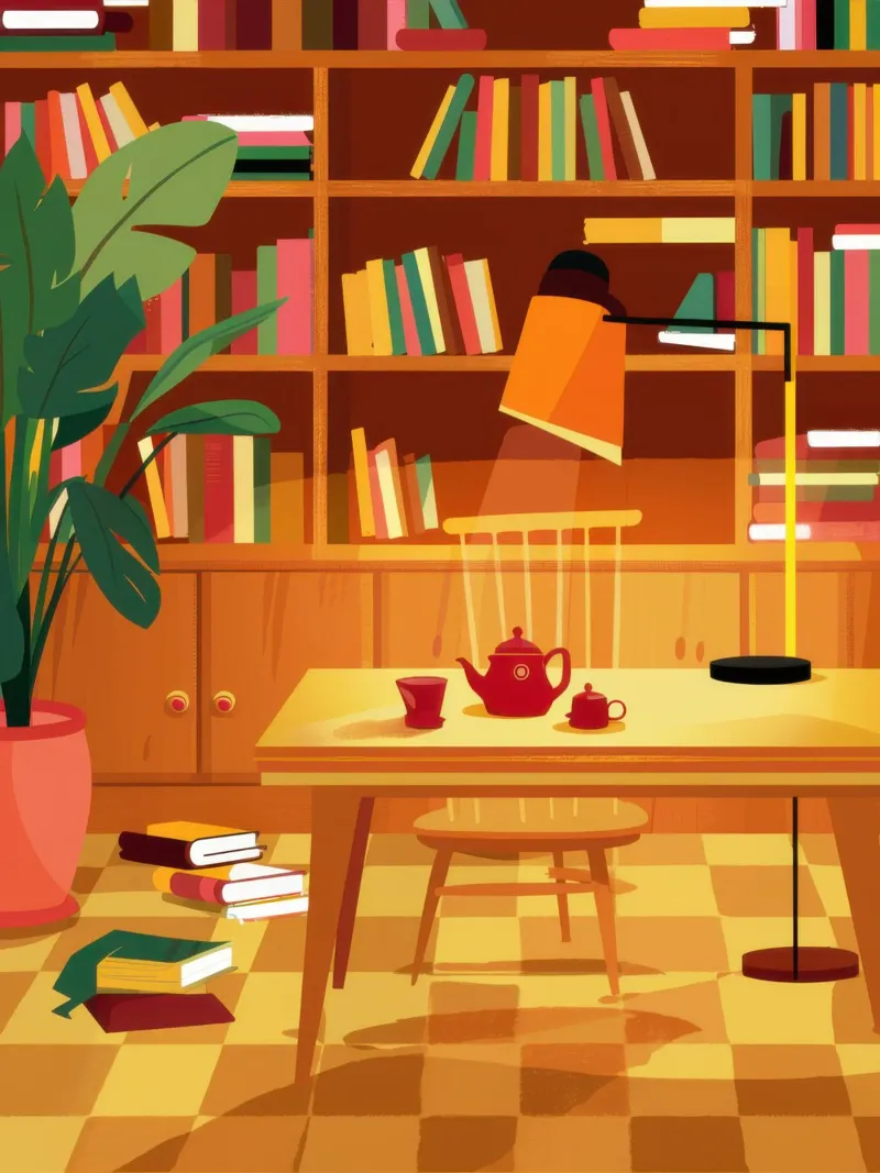 Library Reading Nook canvas by Marigold Tiga