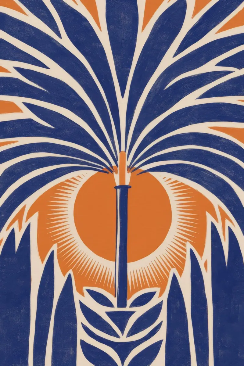 Art Deco Palm carta hahnemühle da Stone Decade