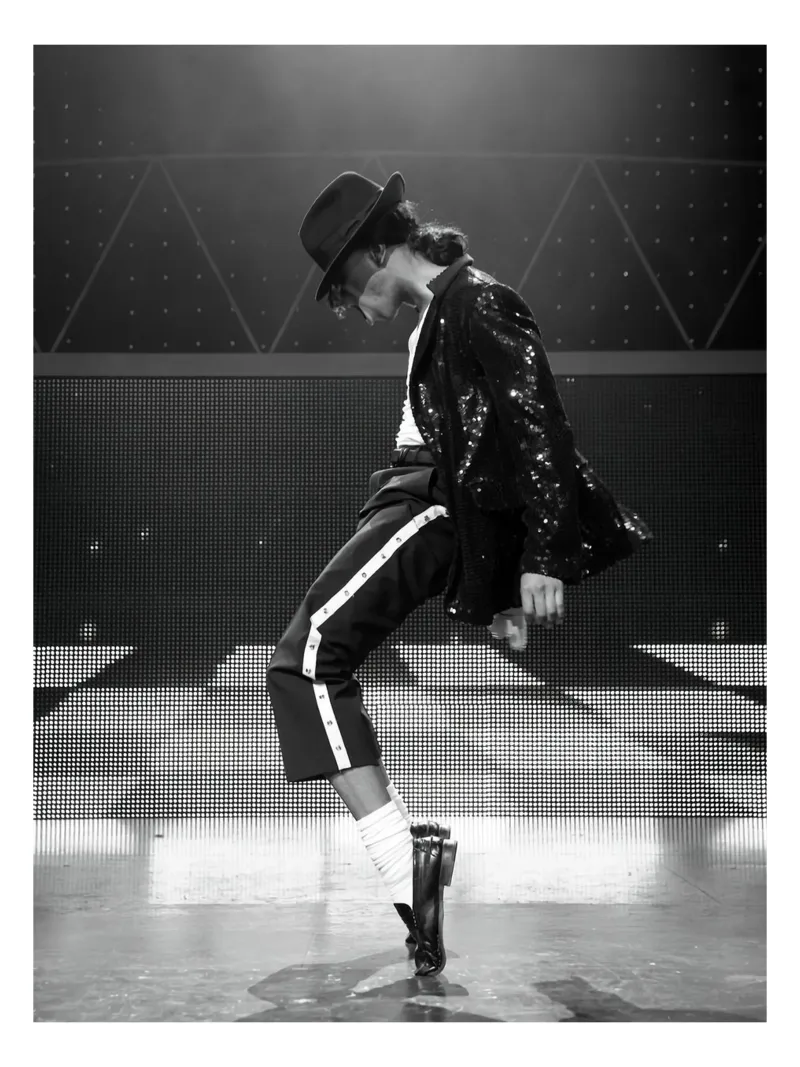 Stile iconico Michael Jackson Re del Pop pellicola backlit da wernoka