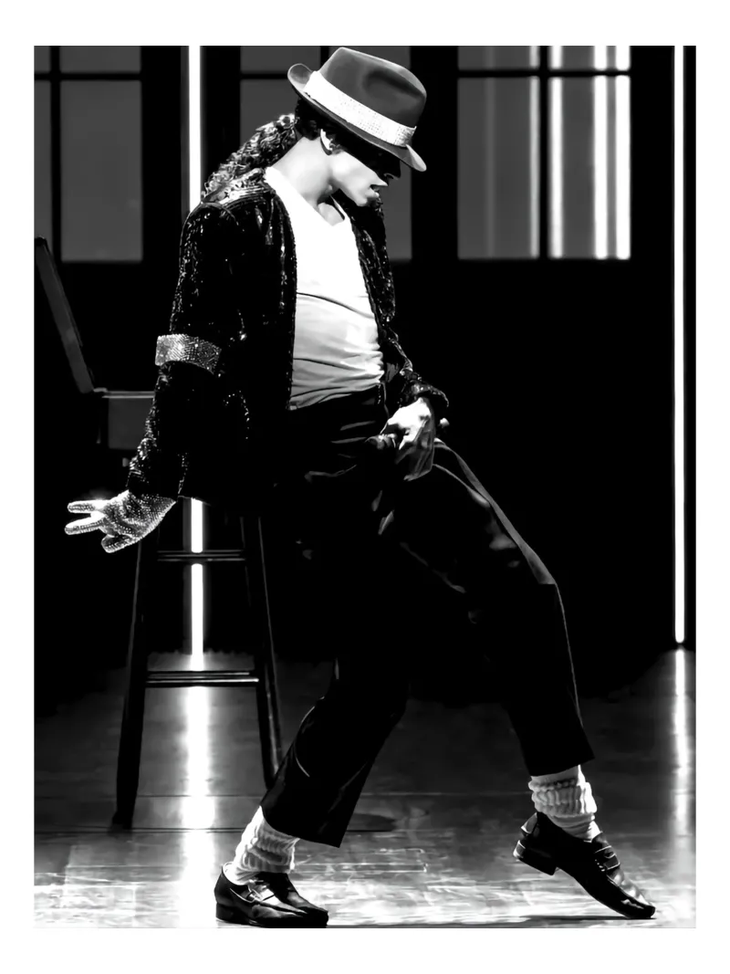 Ballo in bianco e nero Re del Pop Michael Jackson pellicola backlit da wernoka