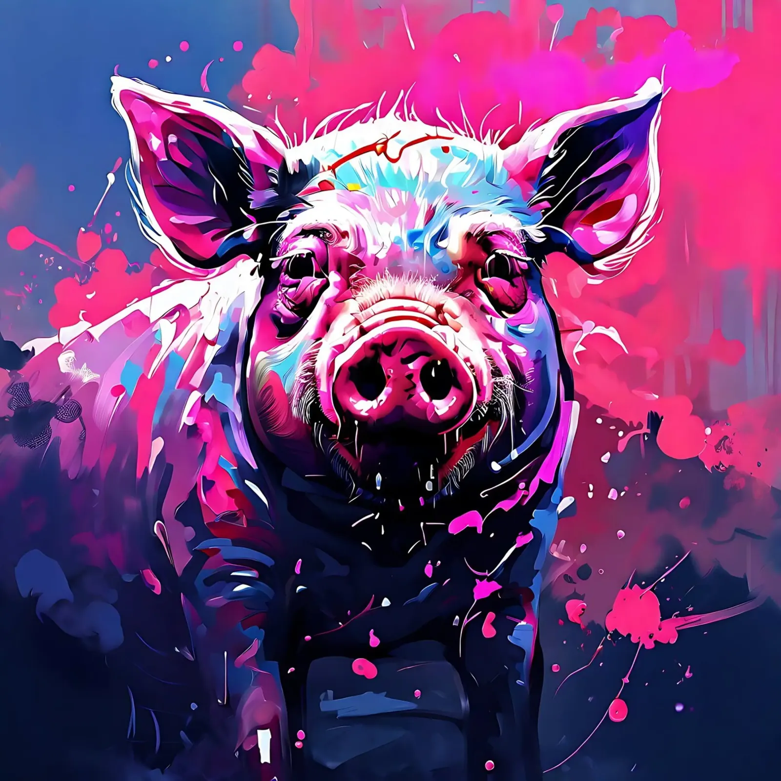 Pig_Style_H_1 canvas by Tierisch bunt by LK