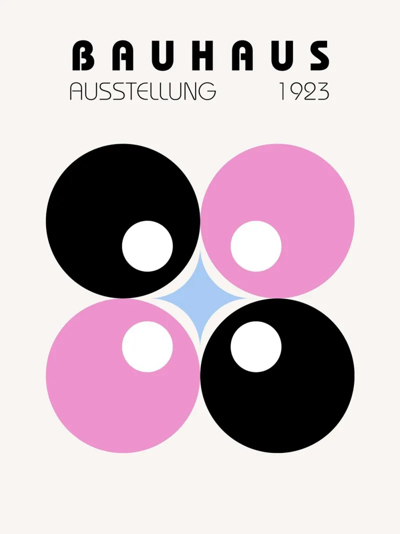 Bauhaus 1923 Design | Retro Circle Art Print canvas by Studio Vibe