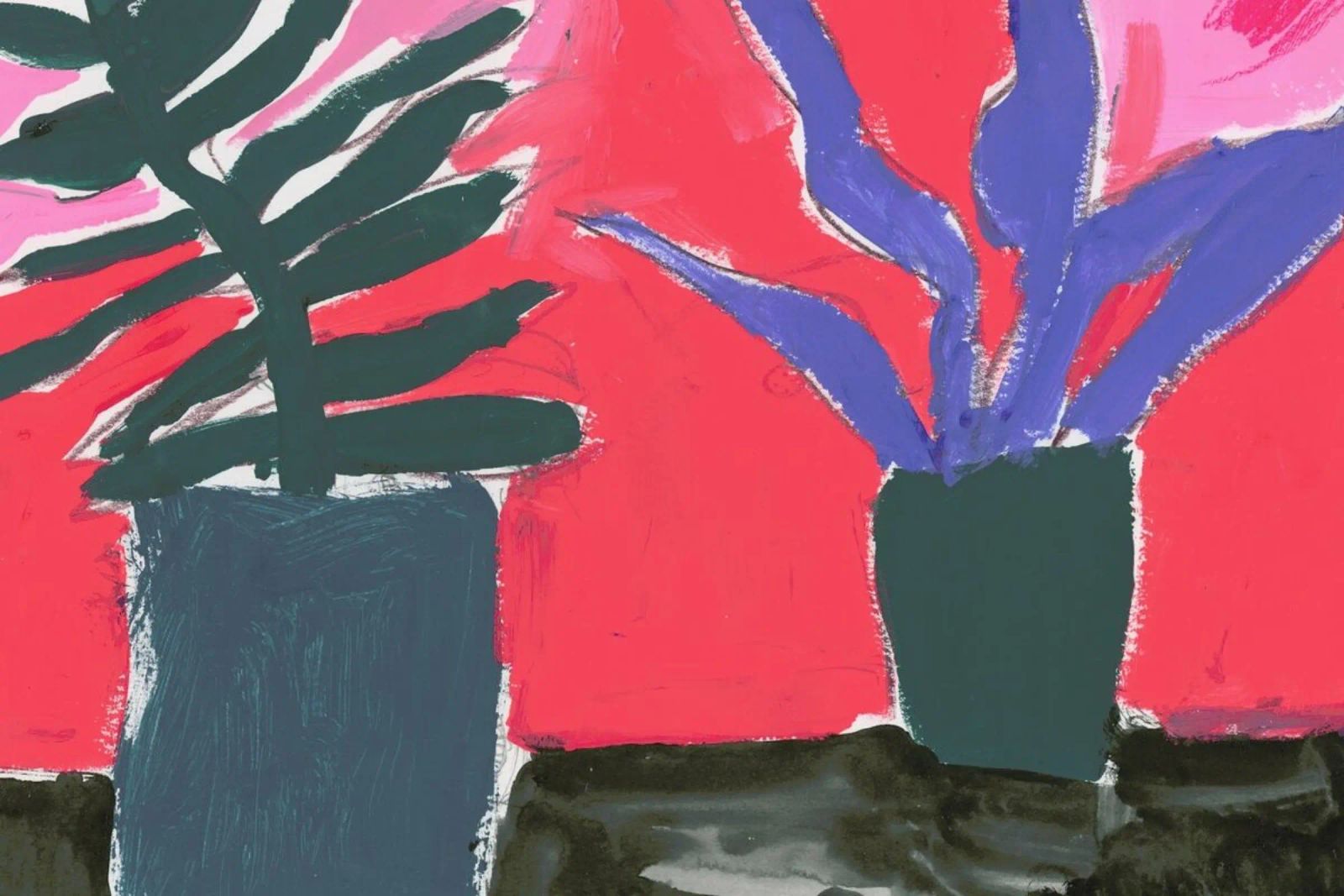 Plants On A Black Table poster by Sonia Brittain