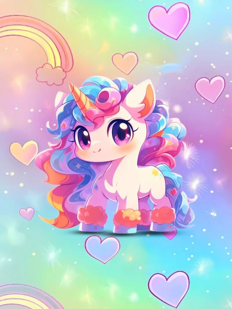 Unicorn Cute hahnemühle by Cute Art