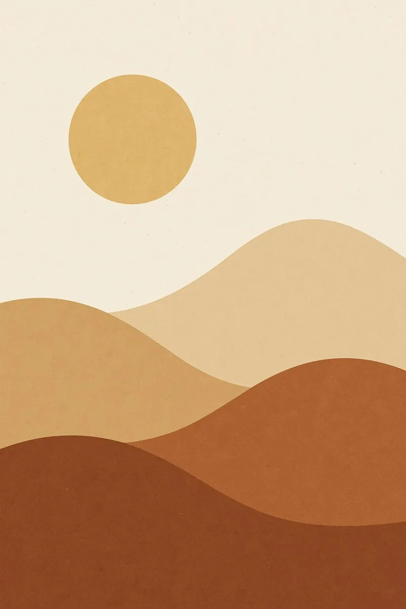 Minimal Desert - Serenità dorata per la vostra parete pellicola backlit da Affiches Soleil & Déco Lumineuse – Sunny