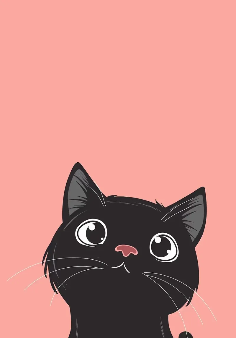 Cat Retro Minimal pellicola backlit da Matthew P Link