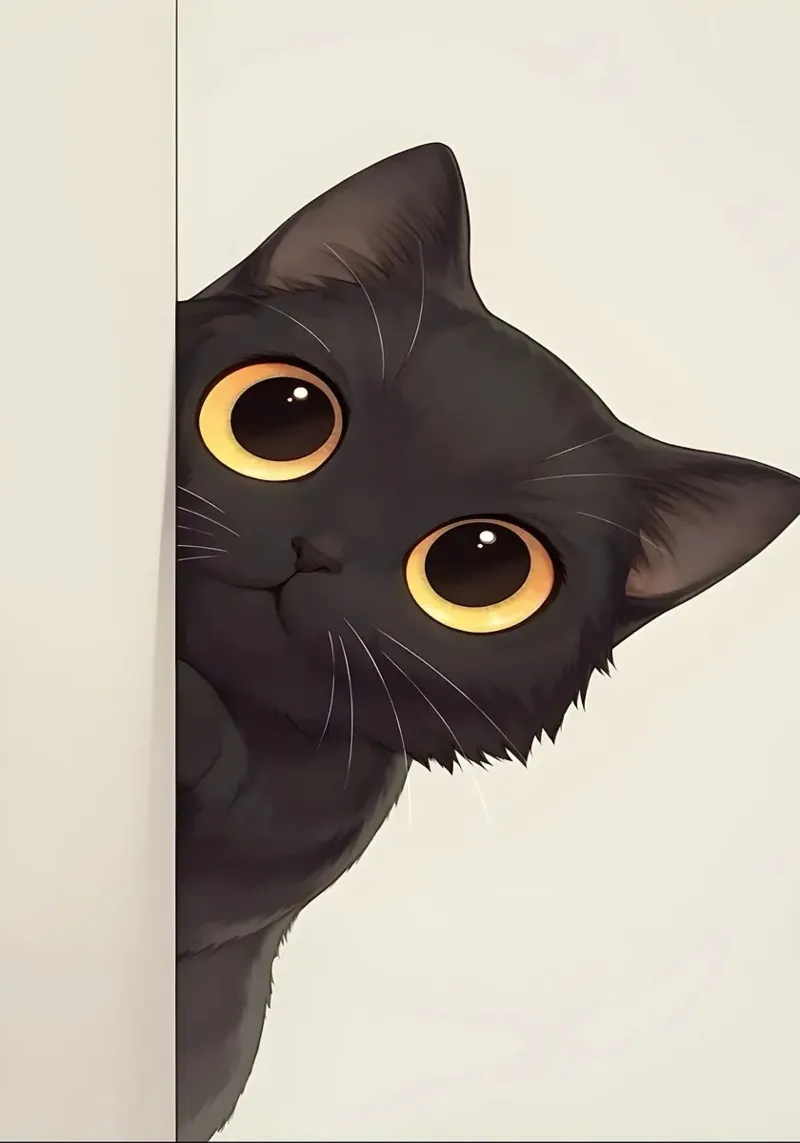 gatto nero gatto occhi grandi poster da Matthew P Link