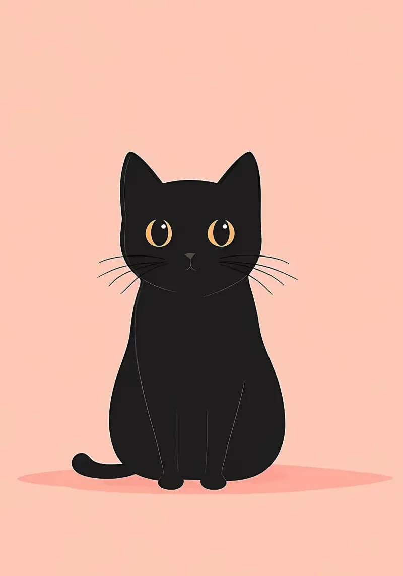 Black Cat Illustration poster by Matthew P Link