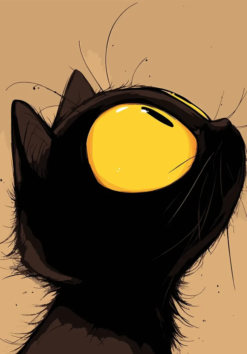 Gatto nero con occhi gialli pellicola backlit da Matthew P Link
