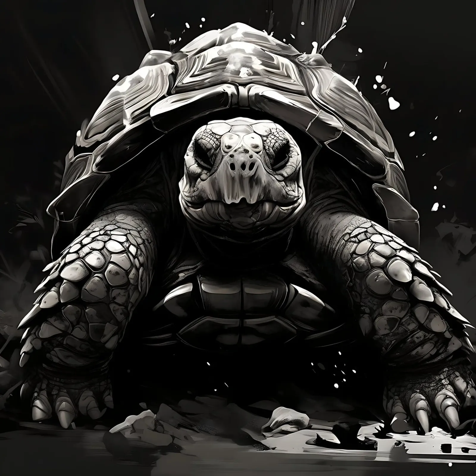 Turtle_style_I_1 canvas by Tierisch bunt by LK