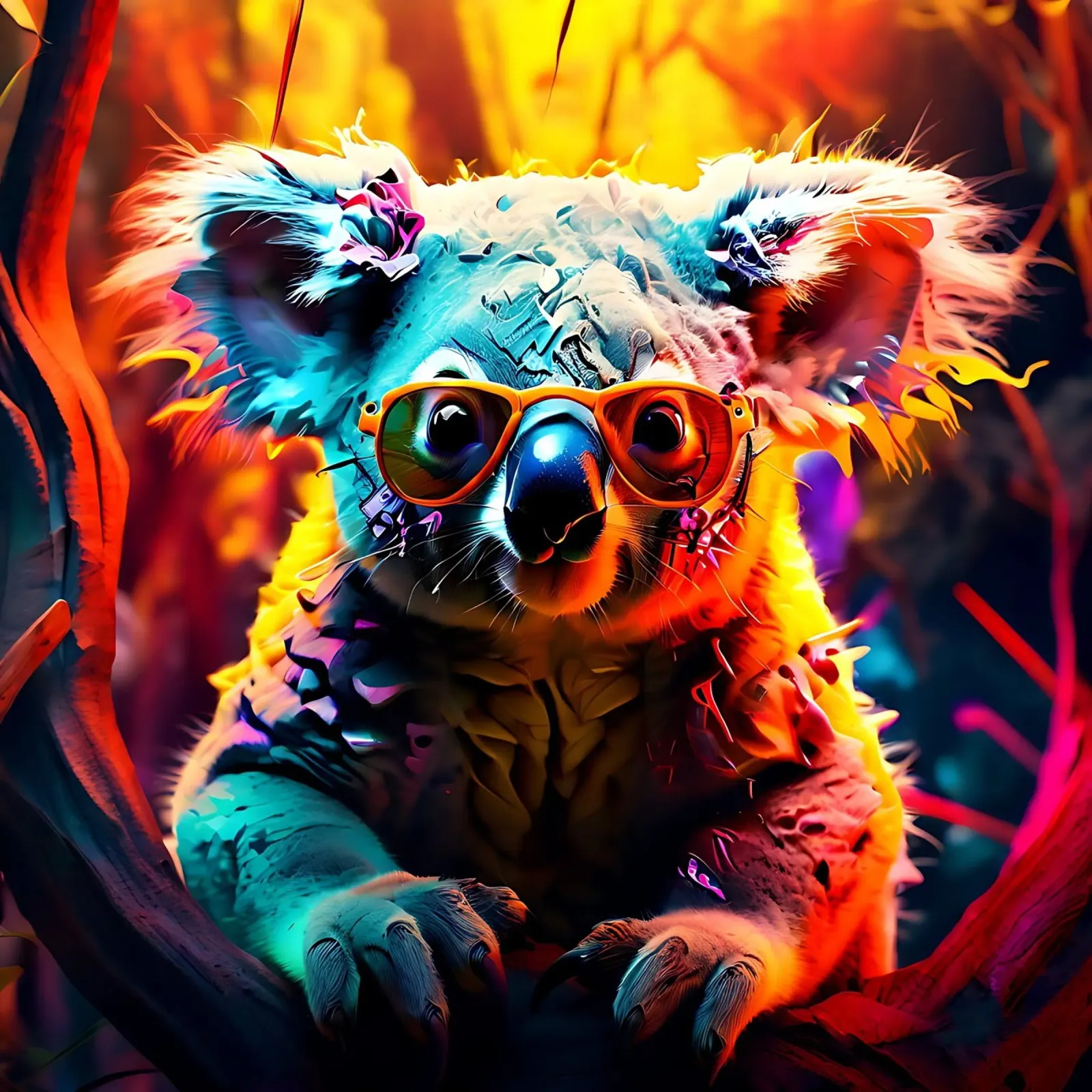 Koala_Style_J_1 poster with plastic frame by Tierisch bunt by LK