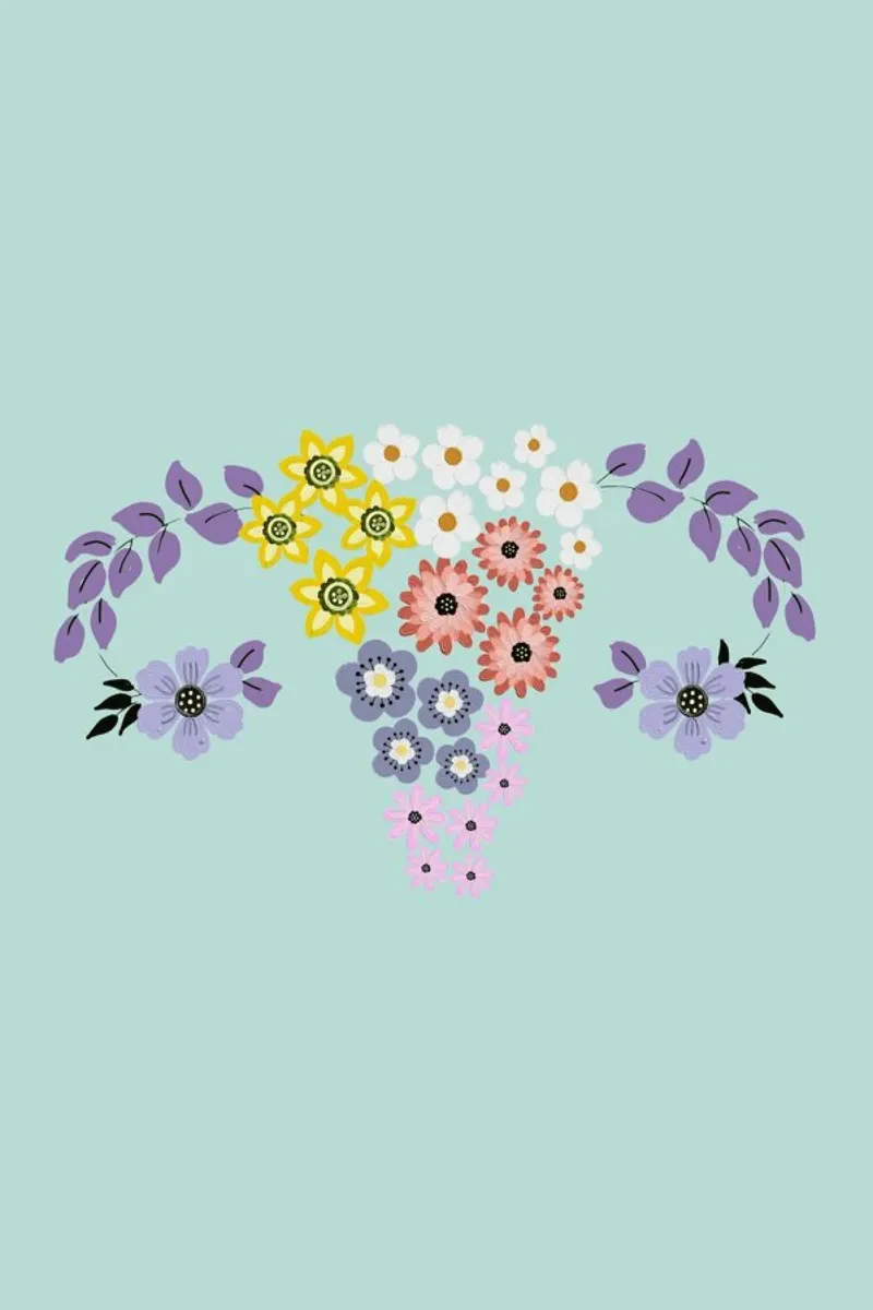 Painted Floral Womb tela con Cornice a cassetta da cafelab