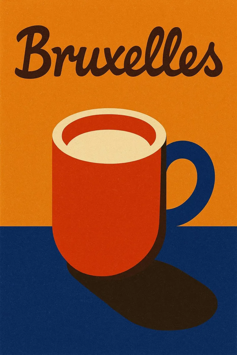Bruxelles. Caffè caldo e design belga. pellicola backlit da JETLAG | affiches voyage