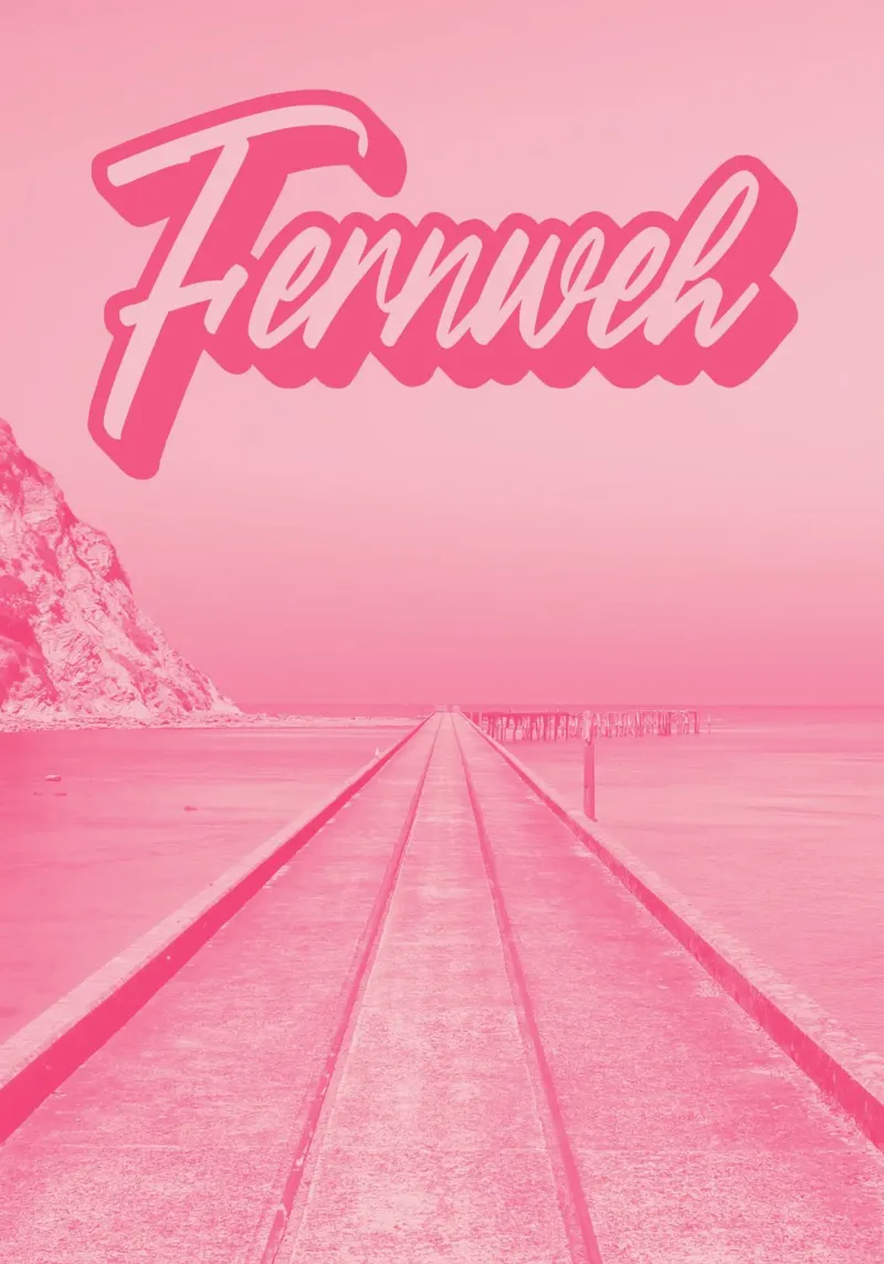 FERNWEH poster con telaio in plastica da Einfach Uebel