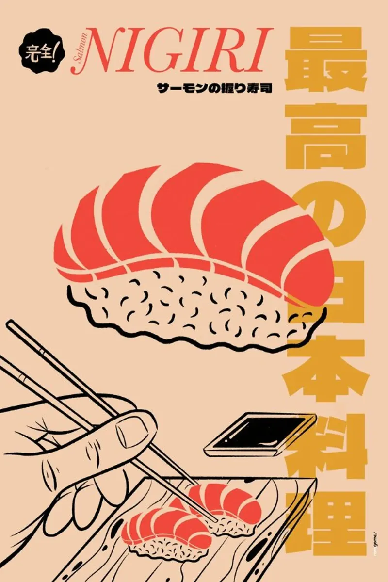 Salmon Nigiri canvas by Rafa Gomes