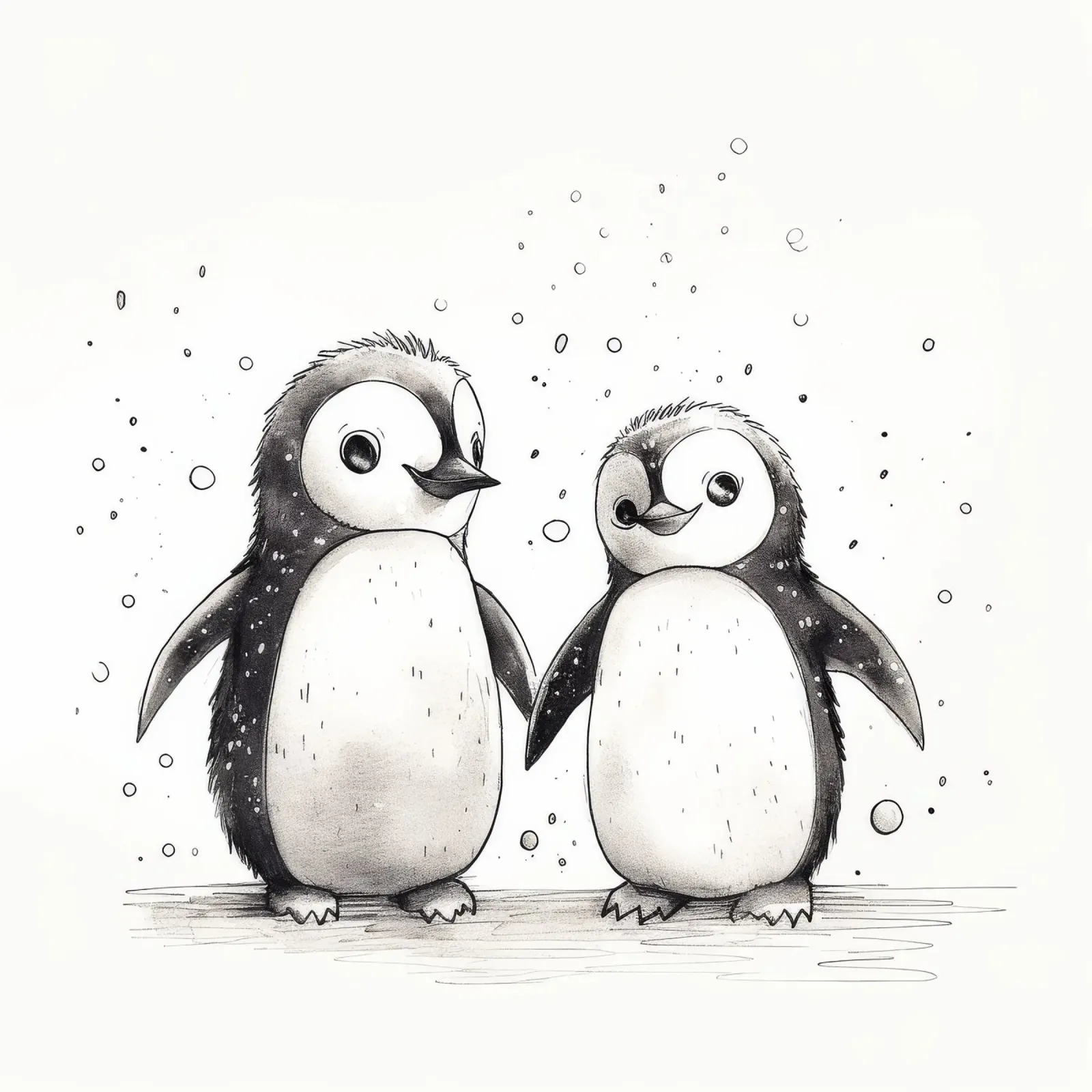 Duo di pinguini retrò pellicola backlit da Funny Animals