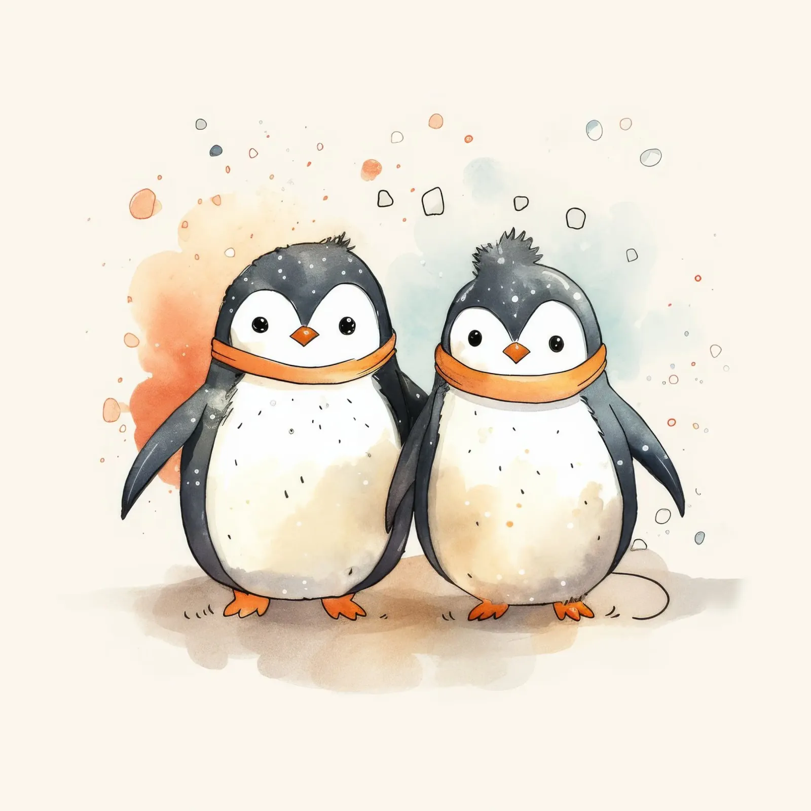 Duo di pinguini retrò pellicola backlit da Funny Animals