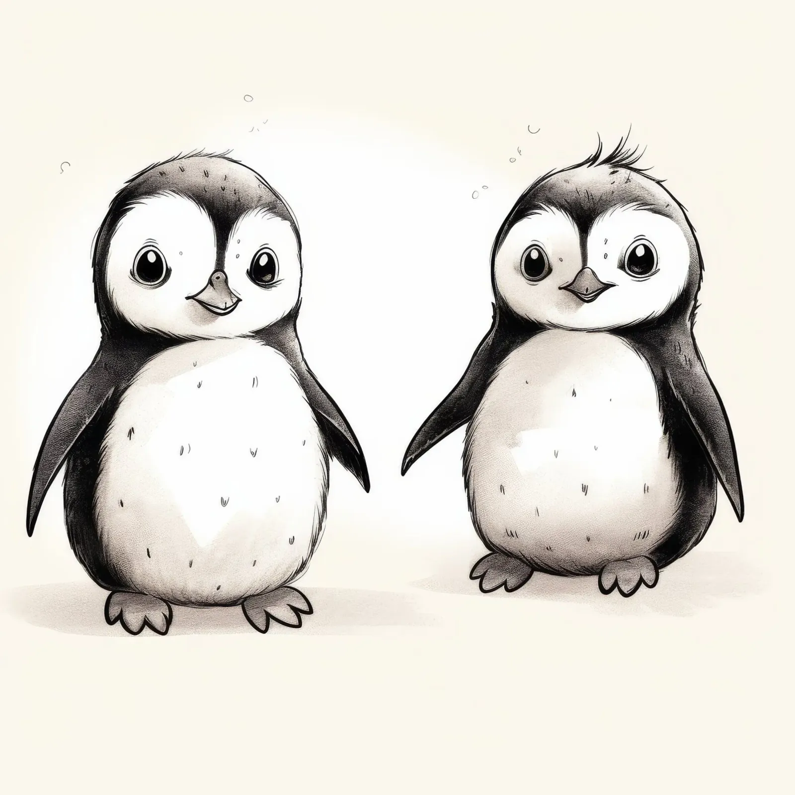 Duo di pinguini retrò pellicola backlit da Funny Animals