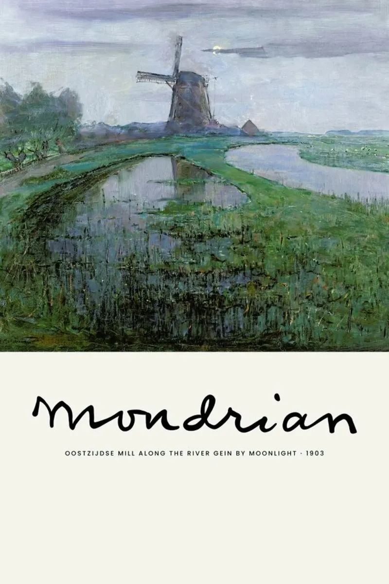 Mondrian – Signed Mill pellicola backlit da Vintage by JUNIQE