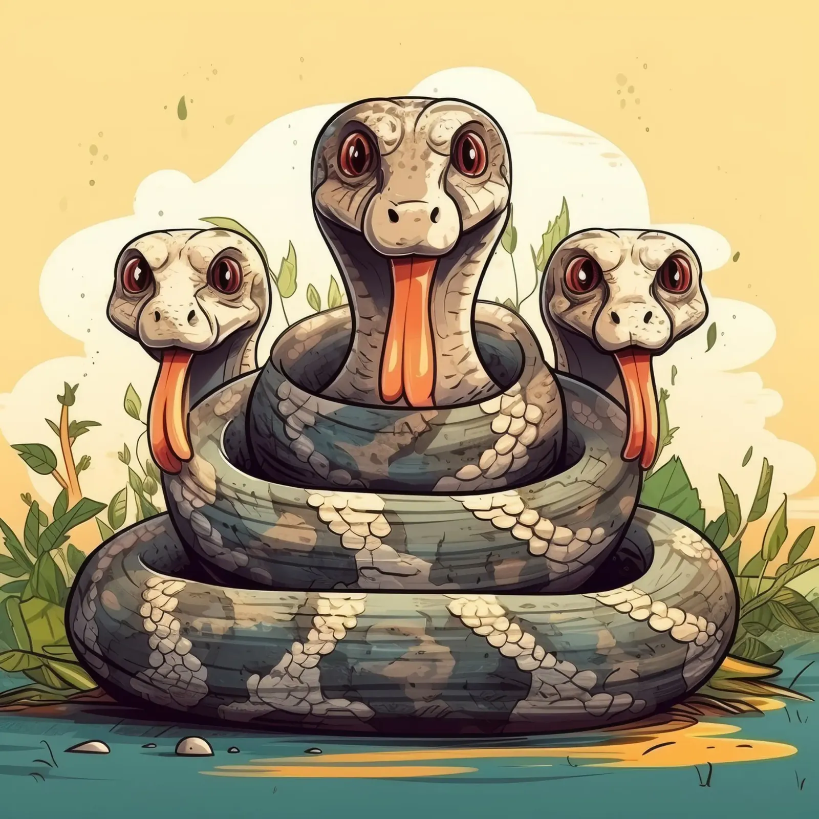Pandilla Retro Python metacrilato de Funny Animals
