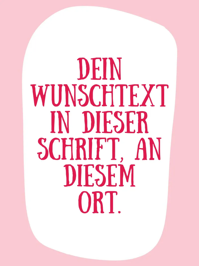 Wunschtext retro in rosa rot alluminio dibond da BAINAI QUOTES