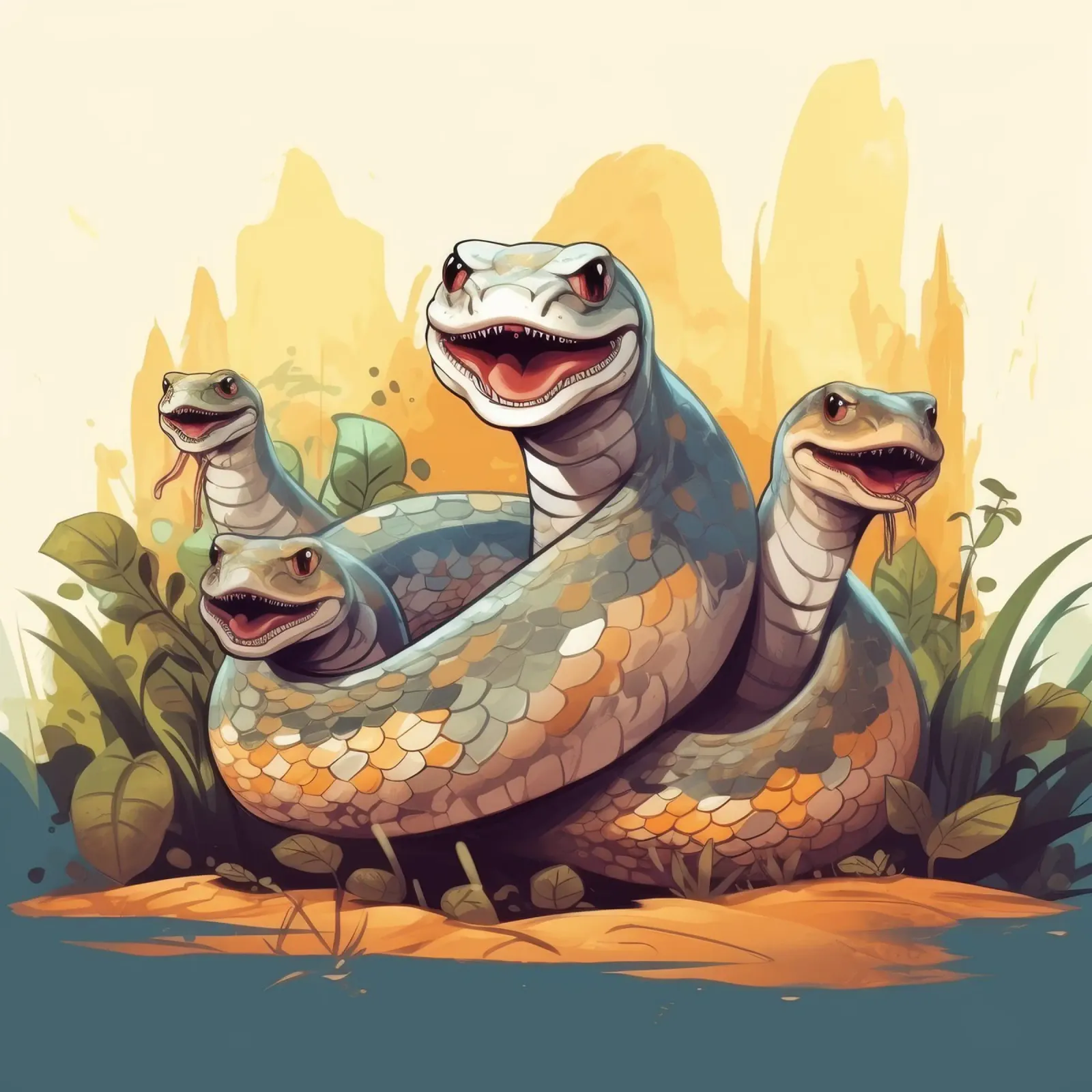 Pandilla Retro Python metacrilato de Funny Animals