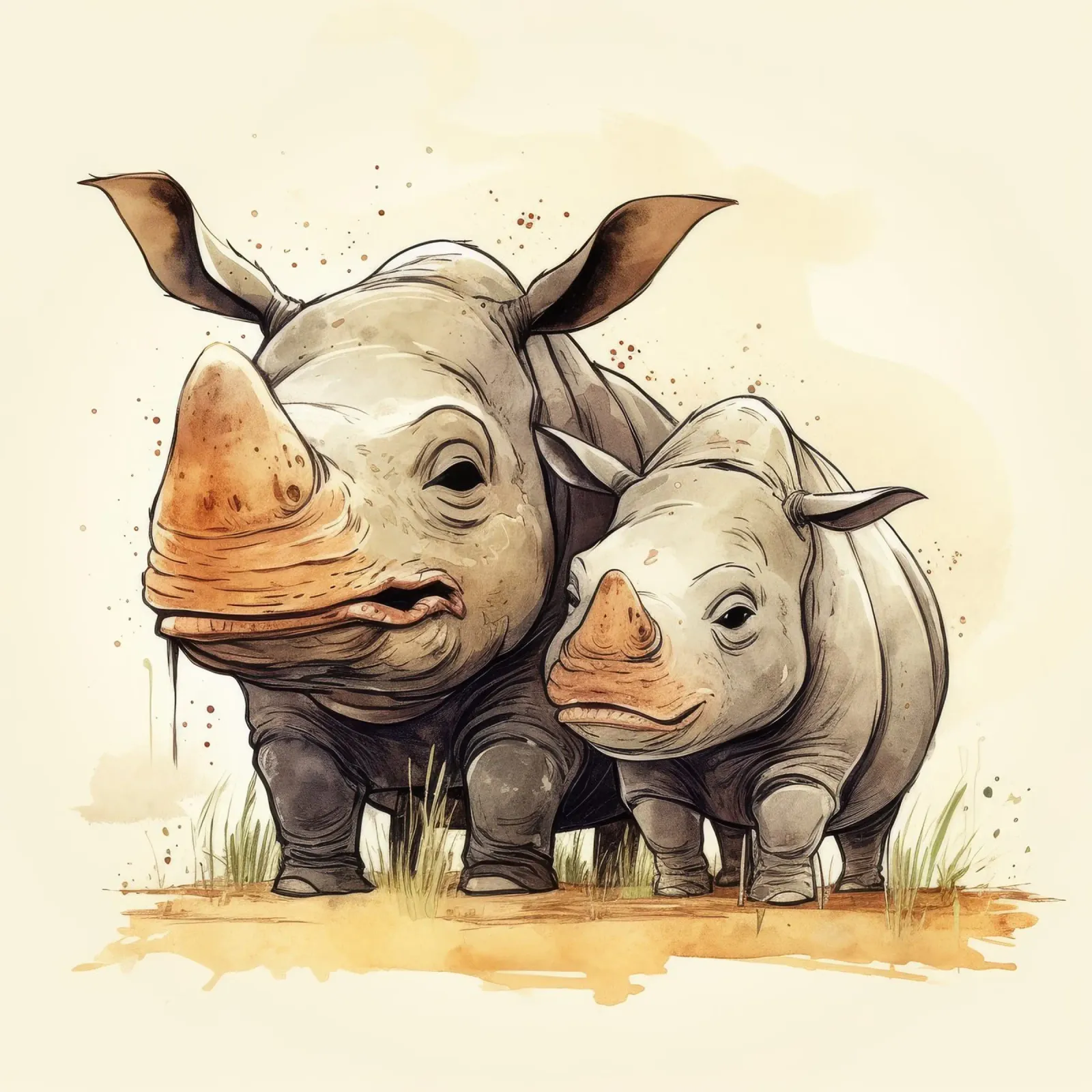 Retro Rhino Duo pellicola backlit da Funny Animals