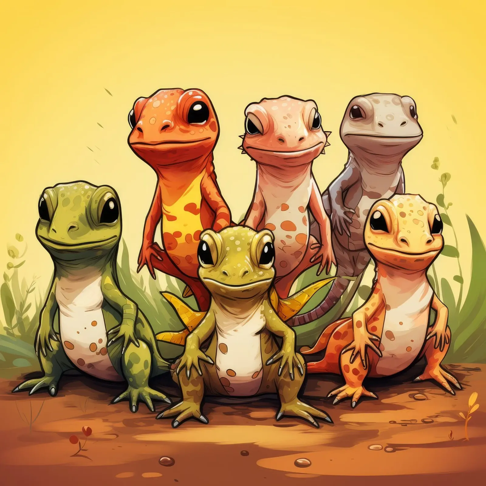 Gang di salamandre retrò pellicola backlit da Funny Animals