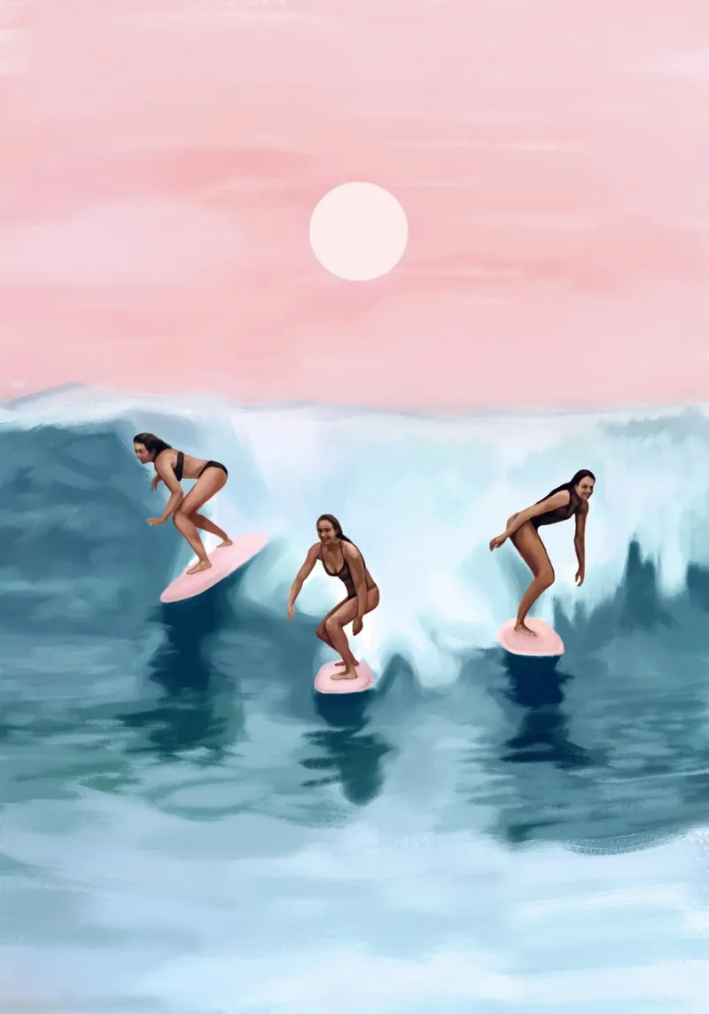 Surf Sisters acrylic glass by Verse