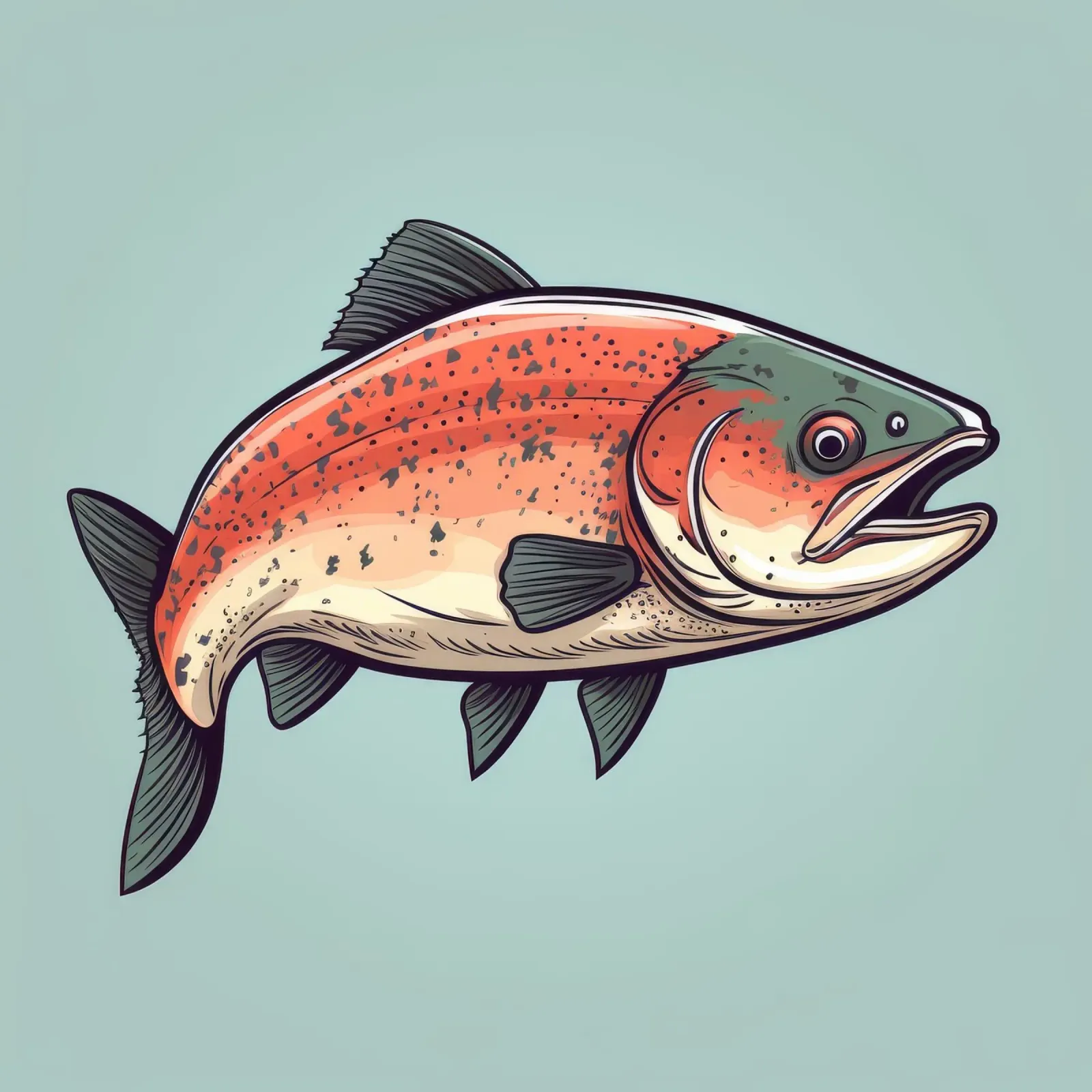 Retro-Lachs Hahnemühle von Funny Animals
