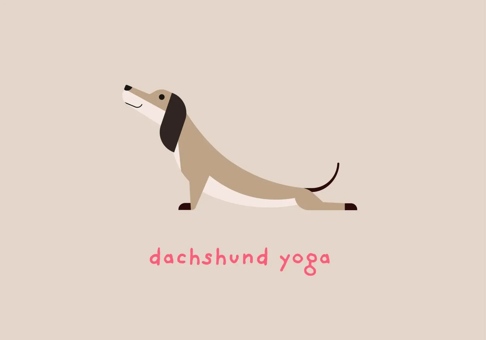 Dackel Yoga - upward facing dog alu-dibond by Carolin Vonhoff
