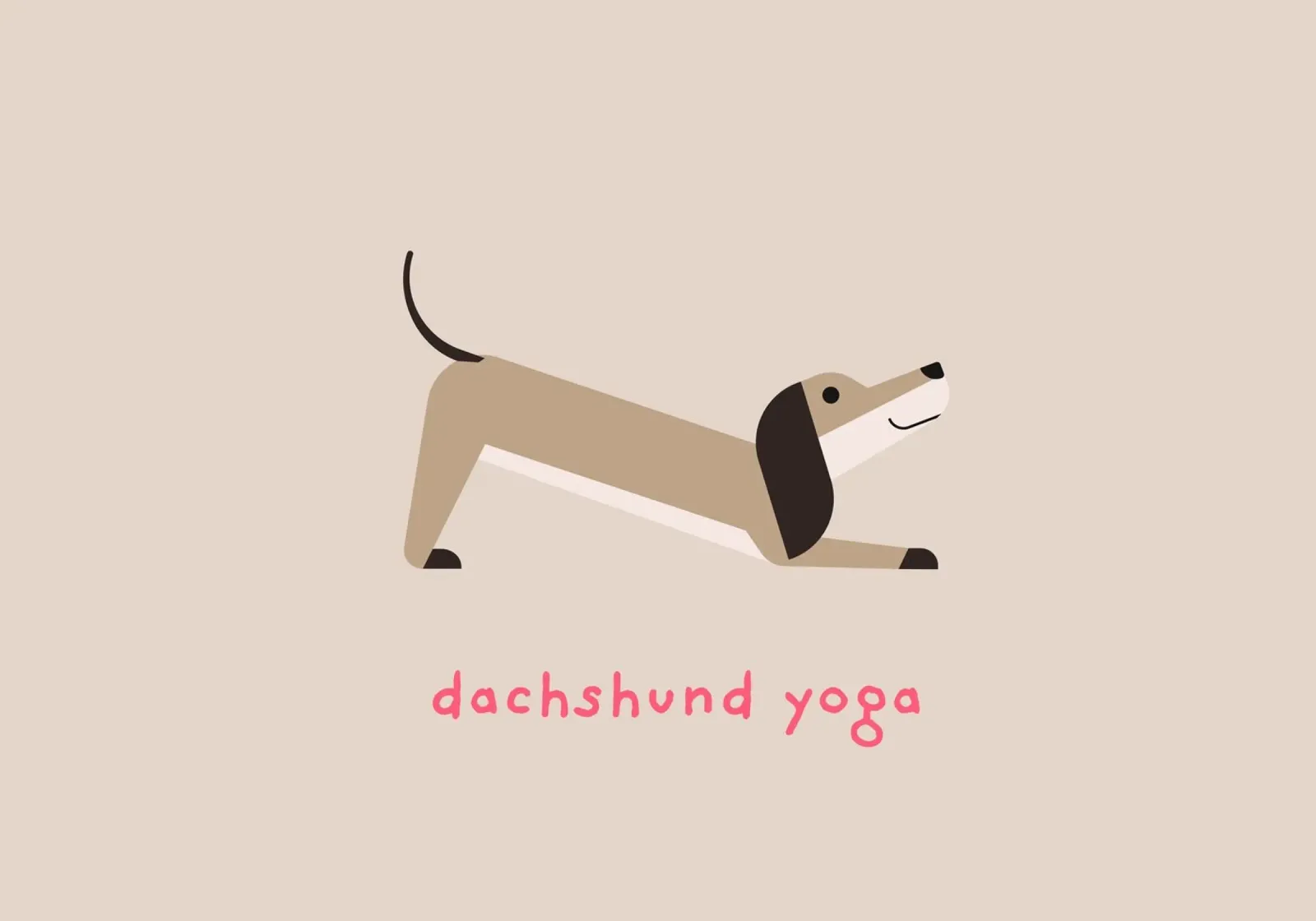Dackel Yoga poster with plastic frame by Carolin Vonhoff