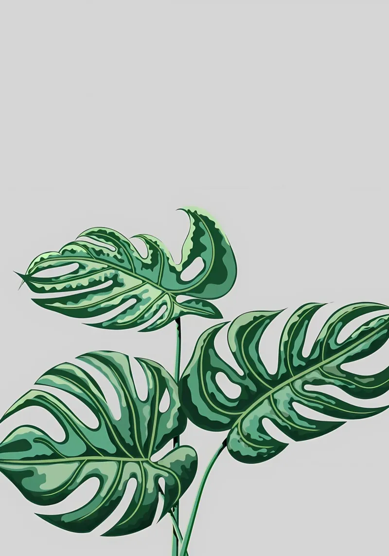 monstera foglie verdi poster con telaio in plastica da Patrick L Lord