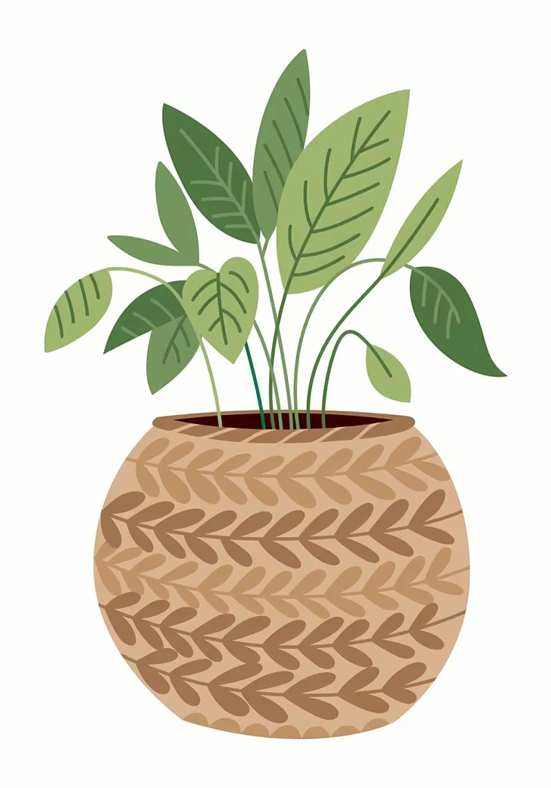 pianta in vaso foglie verdi poster con telaio in plastica da Patrick L Lord