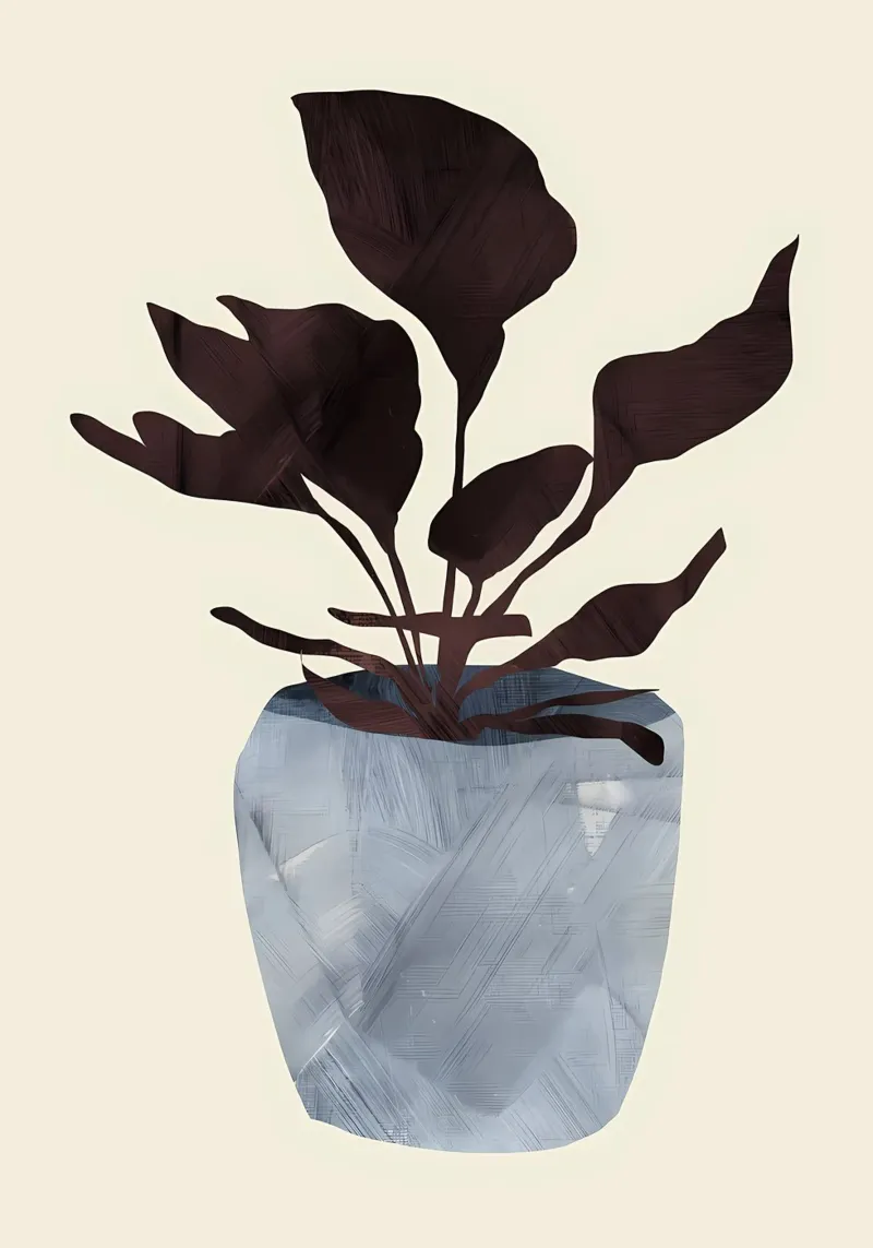 pianta in vaso fioriera da interno poster con telaio in legno da Patrick L Lord