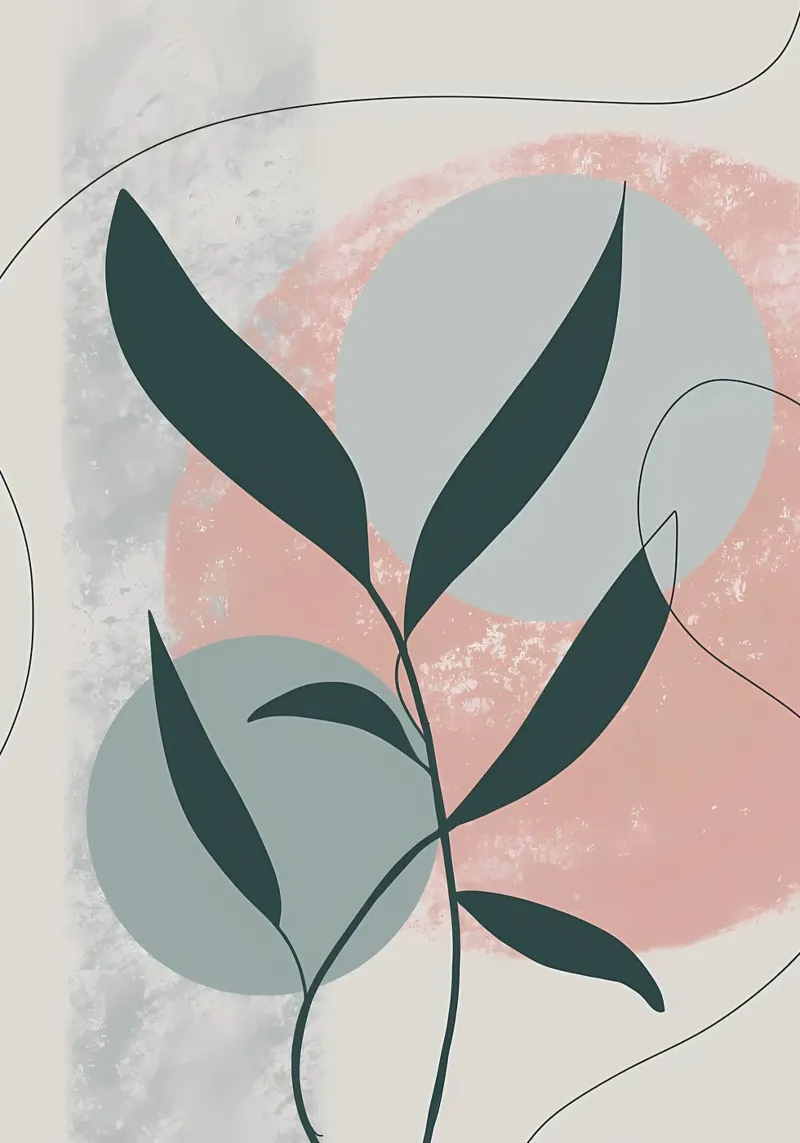 leaves abstract shapes circles canvas by Patrick L Lord
