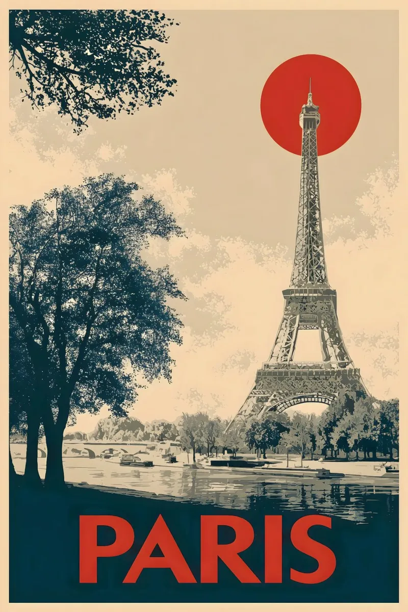 Parigi Vintage Torre Eiffel plexiglass da Vintage Travel Art