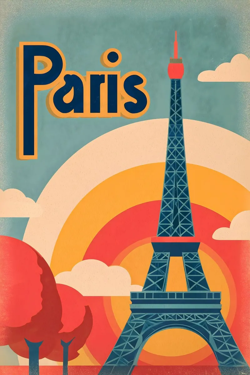 Parigi retrò pellicola backlit da Vintage Travel Art