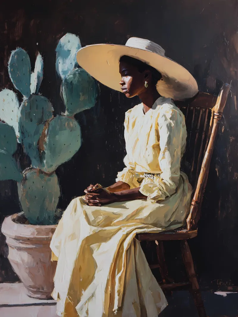 Afro-Amerikaanse vrouw canvas met Baklijst van IamHomeStudio