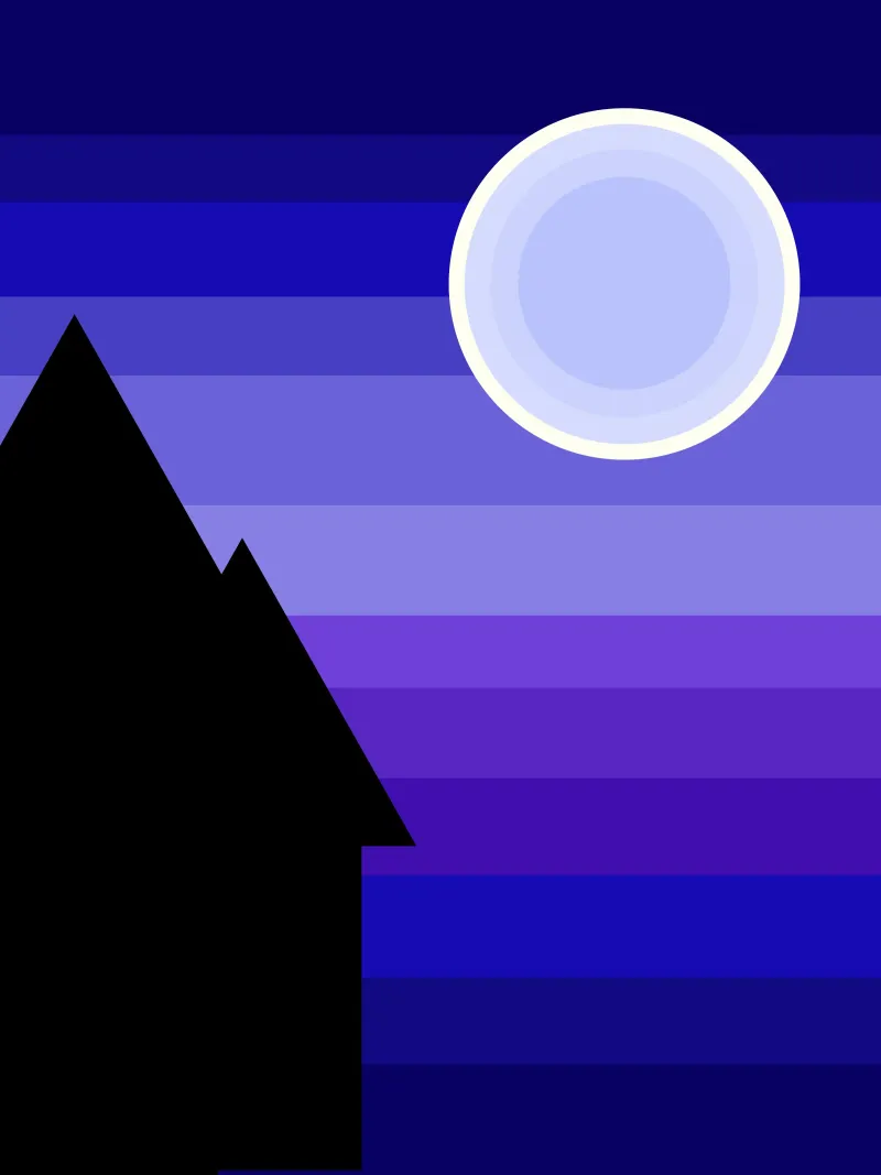 Silver Moon vor blauem Nachthimmel alluminio dibond da Lilou Art