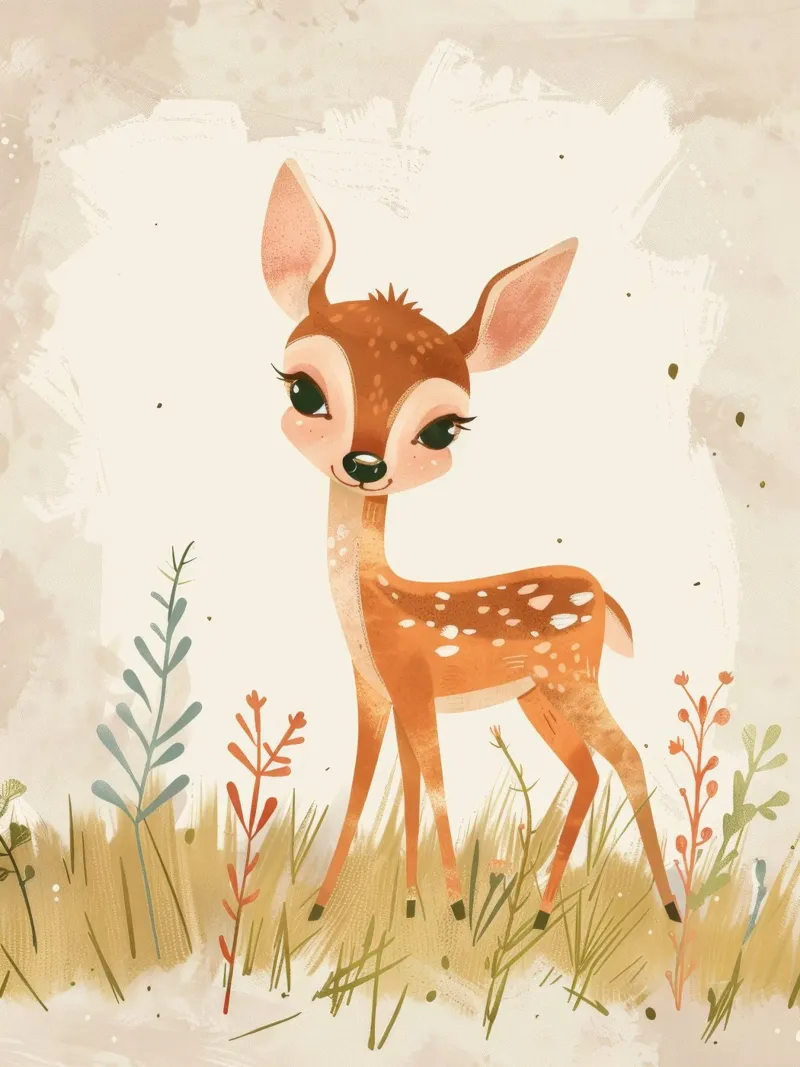 Charmant fauve dans le pré hahnemühle de DesignDoodle