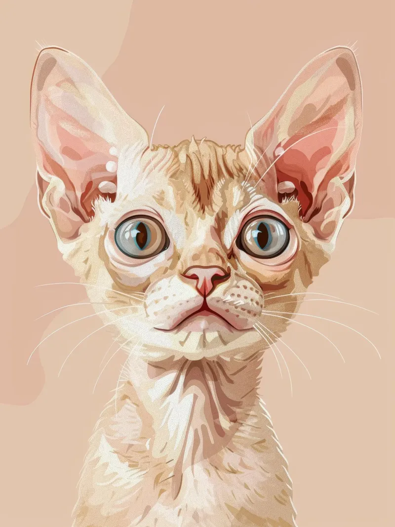 Sereno gatto Devon Rex con occhi chiari pellicola backlit da DesignDoodle