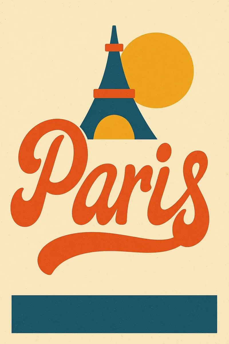 Paris rétro soleil – L'affiche vintage poster de JETLAG | affiches voyage