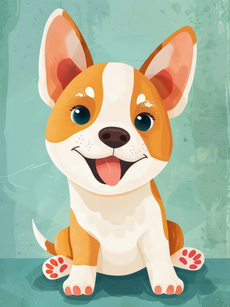 Ritratto di cucciolo Corgi felice pellicola backlit da DesignDoodle