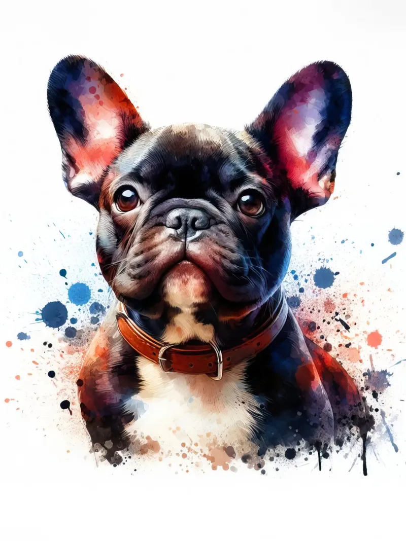 Ritratto di bulldog francese ad acquerello pellicola backlit da 🥝 KIWI STORE